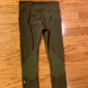 Lululemon - Dark Olive - Pace Rival Crop 22”